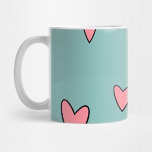 Kawaii Pastel Hearts-Teal Mug